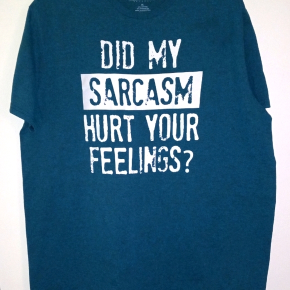 HYBRID XL short sleeve crew neck tee. Teal color. Sarcasm - Picture 1 of 4